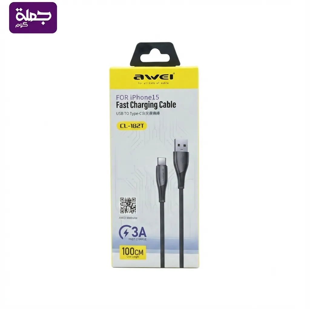 كابل AWEI CL182T 60W 1M TC IP اصلى ضمان سنه