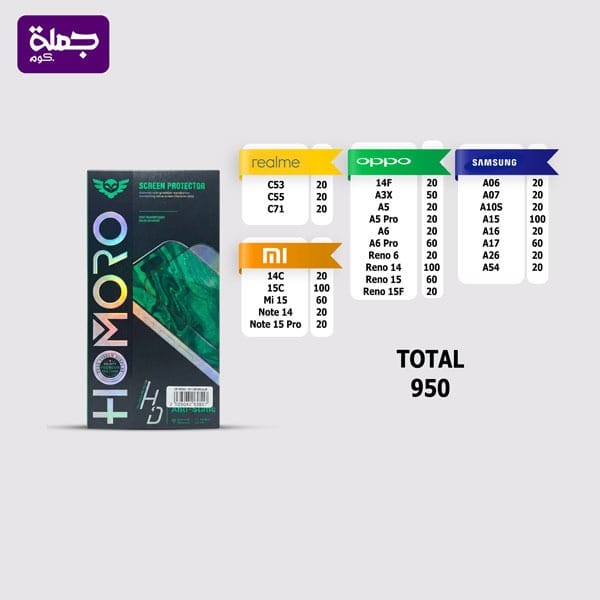 شريحه اسكرينه HOMORO عدد (950)