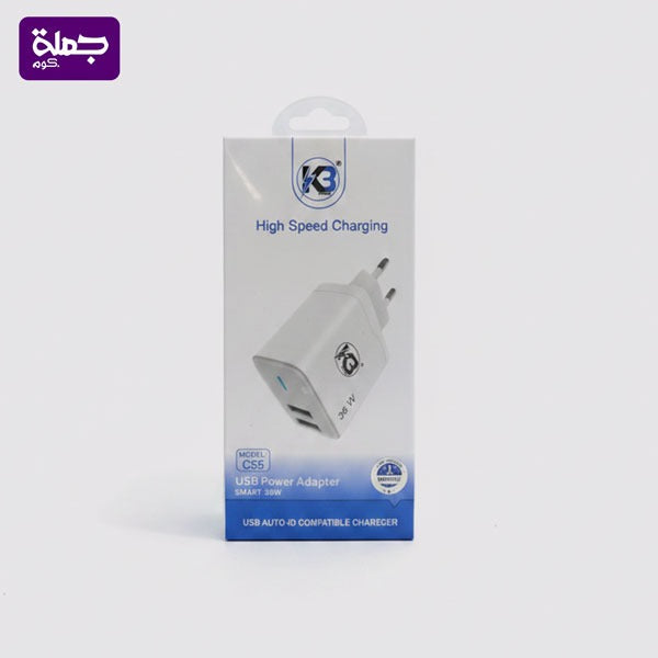 شاحن تايب سى K3 C55 36W اصلى ضمان سنه