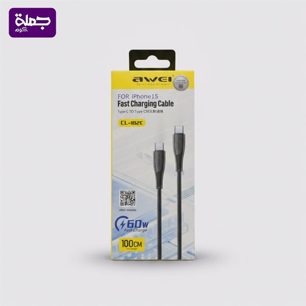 كابل AWEI CL182C 60W 1M TC TC اصلى ضمان سنه