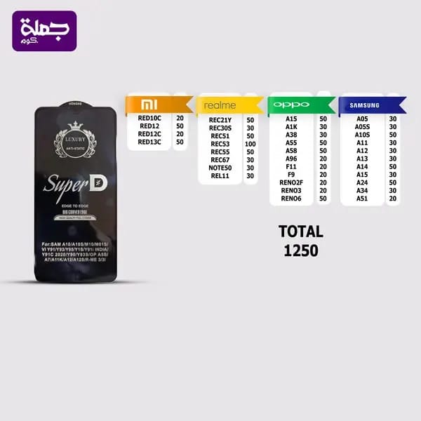 شريحه اسكرينه BLACK SUPER D عدد 1250