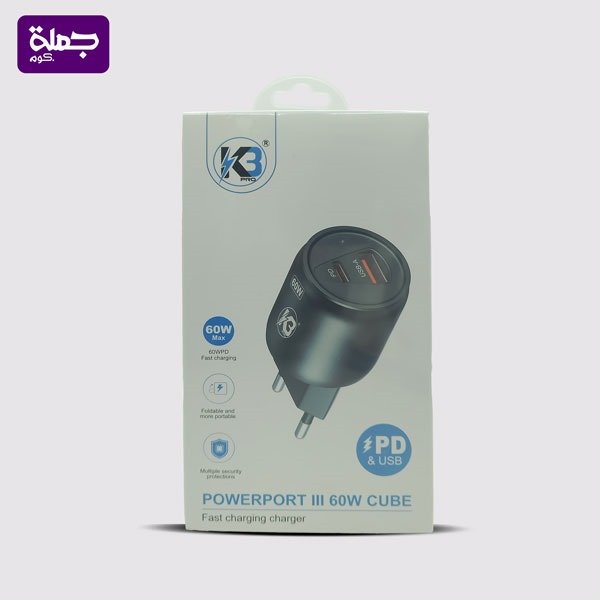 راس شاحن K3 C58 PD 60W اصلي ضمان سنه للمستهلك