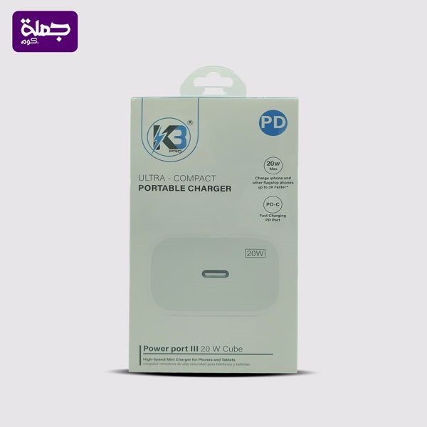 راس شاحن K3 C46 PD 20W اصلي ضمان سنه للمستهلك