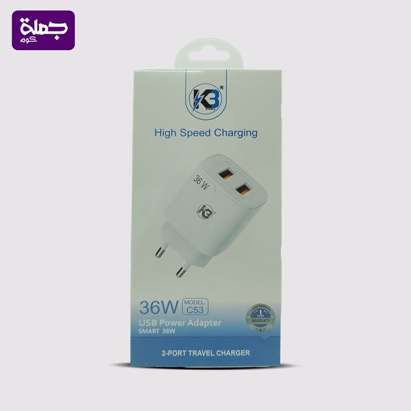 شاحن تايب سي K3 C53 36W اصلي ضمان سنه للمستهلك