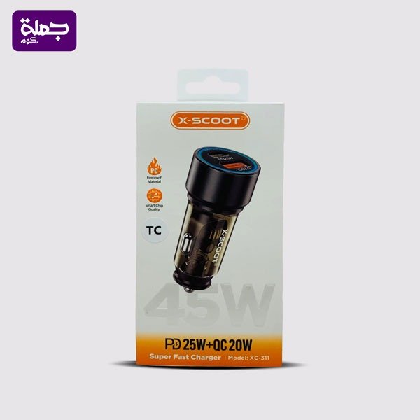 شاحن سياره تايب سي X SCOOT XC311 45W اصلي