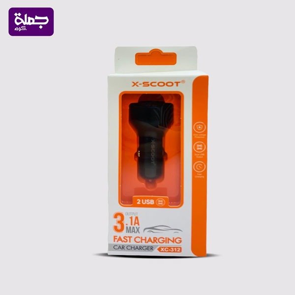 شاحن سياره ايفون X SCOOT XC312 2USB اصلي