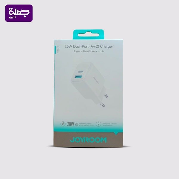 راس شاحن JOYROOM TWOPORT 20W F21 اصلي ضمان سنة