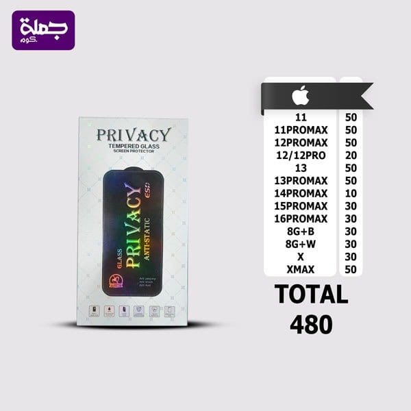 شريحه ايفون برايفت باكت 10*1 عدد 480