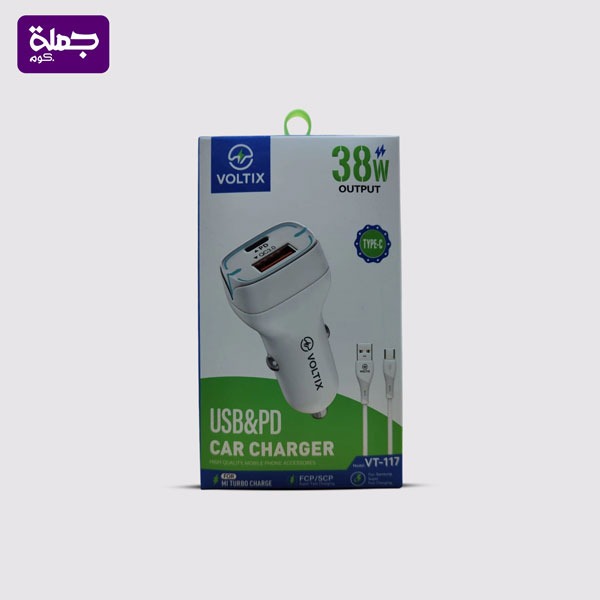شاحن سياره تايب سي VOLTIX VT117